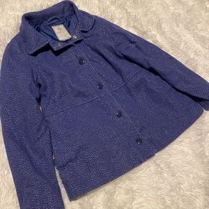 Sparkling blue button up jacket